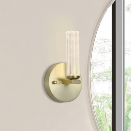 SearchlightLEDbadkamerwandlampAberdeenhoogte24cmmessingkleurigmetaal