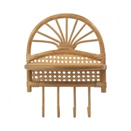 BamboeWandrekKapstok4HaakjesNaturelHandgemaakt30x20x38cm