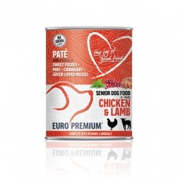 6xEuro-PremiumPatSeniorHondenvoerNatChickenLamb400gr