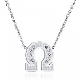 ZilverkleurigedameskettingEdelstaalOHMSymbool