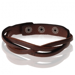 StoneValleygevlochtenlerenarmbandHerenDonkerbruin