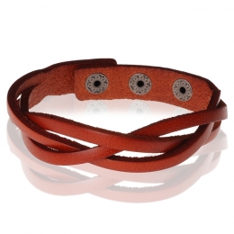 StoneValleygevlochtenlerenarmbandHerenBruin