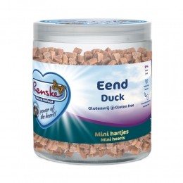 6xRenskeGezondeBeloningMiniHartjesHondensnackEend300gr