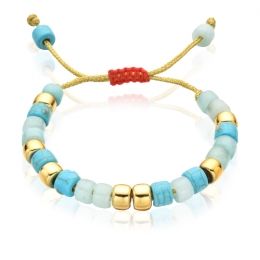 DejaBeadsBlauwMixenGoudkleurig