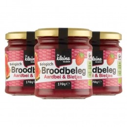 3xdeKleineKeukenBioAardbeienBietSpread170gr