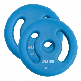 Gewichtsschijf-Halterschijven-2x3kg-Vinyl-Rubbercoating-Gietijzer-30mm-GorillaSports