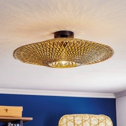 GOODMOJOplafondlampBali60cmzwartnatuurbamboe