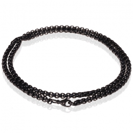 LGTJewelsVenetianBoxkettingZwart2mm-66cm