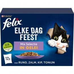 FelixKattenvoerNatinGeleiElkeDagFeestMixSelectie712x85gr