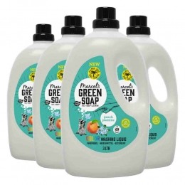 4xMarcelsGreenSoapVloeibaarWasmiddelPerzikJasmijn69Wasbeurten3liter