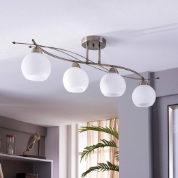 LindbyplafondlampLeanda80cm4-lampsmetaalglas