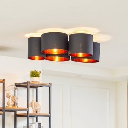 LindbyplafondlampLaurenz5-lamps83cmzwartgoud