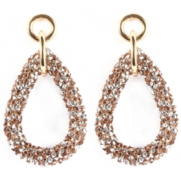 Druppeloorbellenovaalgoudenzilverkleurigekristallen