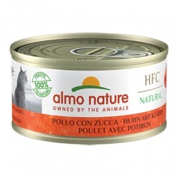 AlmoNatureHFCNaturalKattenvoerNatBlikjeKipPompoen70gr