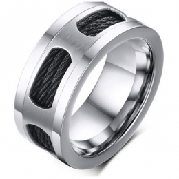 MendesherenringEdelstaalZwarteKabel-215mm