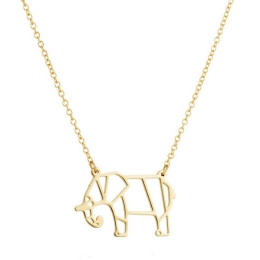 LGTJewelsDameskettingOrigamielephantGoudkleurig