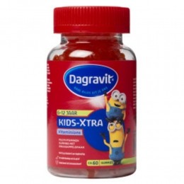 2xDagravitKids-XtraVitaminionsMultivitaminen6-12jaar60gummies