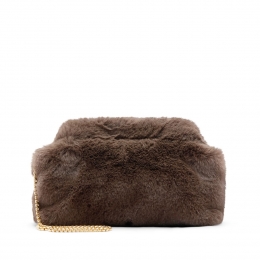Grijzeclutchvanfauxfur