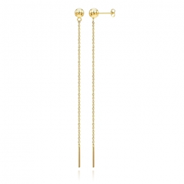 GoudkleurigeKettingOorbellenDamesvanEdelstaal-130mm