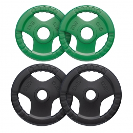 Gewichtenset30kg-2x52x10kg-Halterschijf-Gietijzer-RubberCoating-50mm-GorillaSports