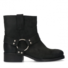 Zwartelerenbikerboots