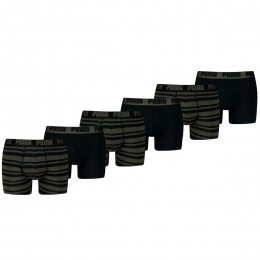 PumaBoxershortsEverydayHeritageStripe6-packForestNightTonal-S