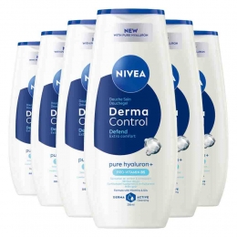 6xNIVEAShowergelDermaControlDefend250ml