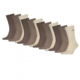 PumaSportsokkenLightBrownMelange12-pack-4749