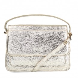 Goudkleurigelerenschoudertas