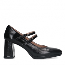 Zwartelerenmaryjanepumps