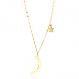 HippedameskettingMoonStarGoudkleurig