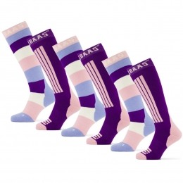 PoederbaasSkisokken6-packStripedPurplePink-3942