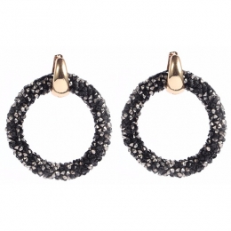 RondeoorbellenKristalZwartGoud