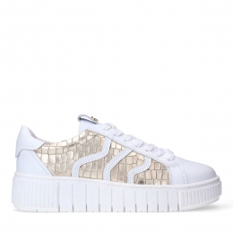 Wittelerensneakersmetgoudencrocodetails