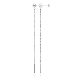 ZilverkleurigeKettingOorbellenDamesvanEdelstaal-130mm