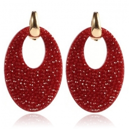 OvaledamesoorbellenCillaJewelsBordeauxGoudkleurig