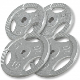 Gewichten-Set30kg-2x52x10kg-GripperGietijzer-30mm-GorillaSports