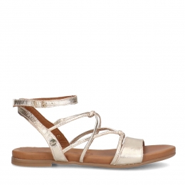 Goudenlerensandalenmetbandjes