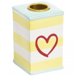 KandelaarAmoreGroenGeel5x5x8cm