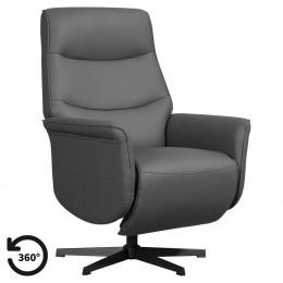 LeenBakker-RelaxfauteuilBoaz-elektrischVerstelbaar-Antraciet-Polyester-Grijs-49x50x111Cm