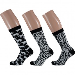 ApolloSokkenGiftboxDamesBlackWhiteSafari3-pack