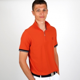 HerenPoloStrokeOranjeRood