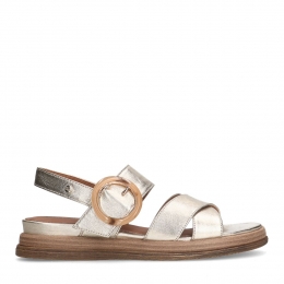 Goudenlerenplateausandalenmetgesp