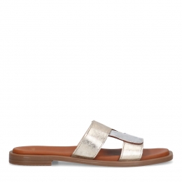 Goudenmetalliclerenslippers