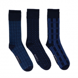 Donkerblauwe3packsokken