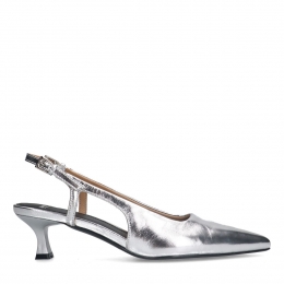 Zilverenlerenslingbacks