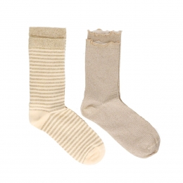 Goudgestreepte2-packglittersokken