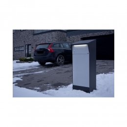 PakketbrievenbusmetLED-verlichtingAlluxBjrn-zwartgrijs