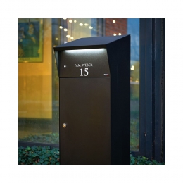 PakketbrievenbusmetLED-verlichtingAlluxBjrn-zwart