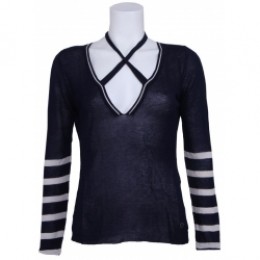 Longsleevedriehoek-AmyGee-Shirtsentops-Blauw